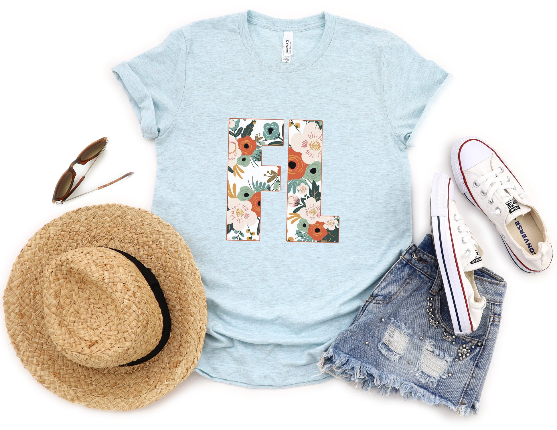 FL Florida Floral T-Shirt - Singer Island Clothing